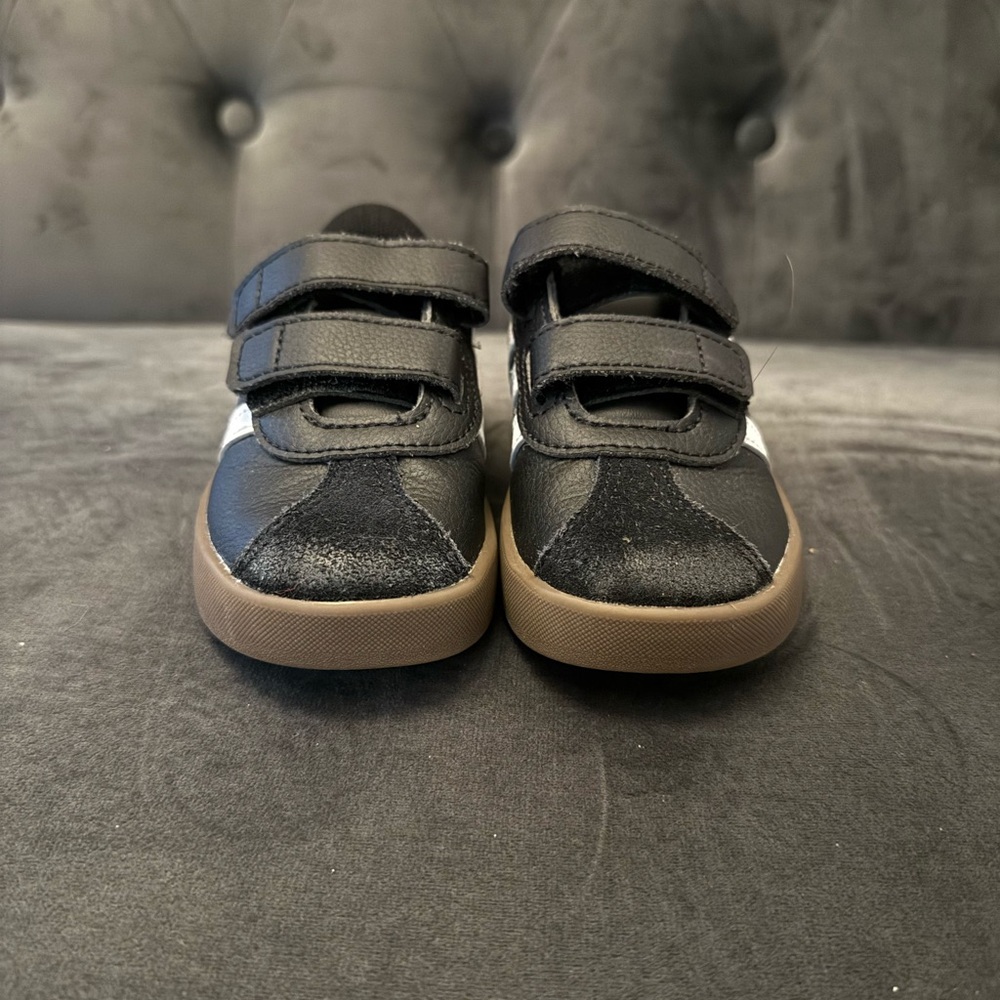 adidas Kids Black and White Sneakers with Velcro